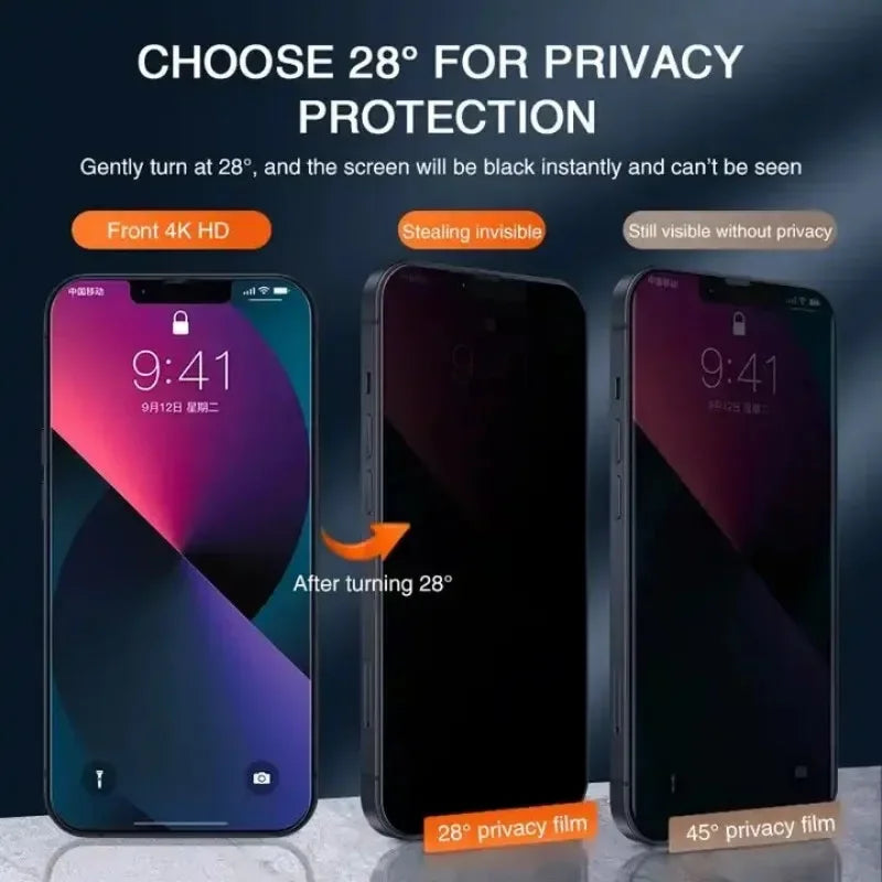 Privacy Anti-Spy Tempered Glass Screen Protector for iPhone