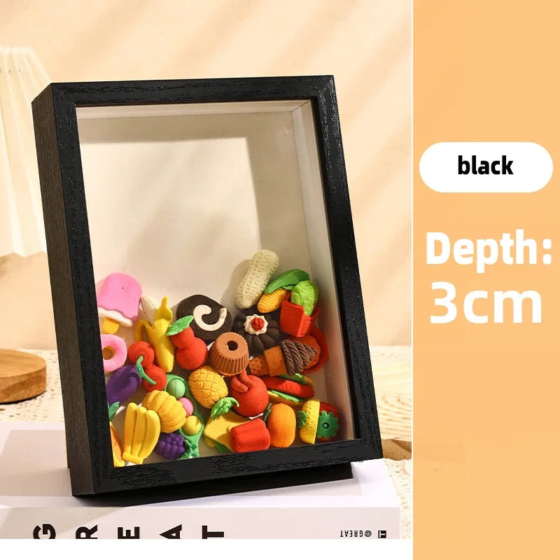 3D Wooden Picture Frames Depth 3cm 5cm Dried Flower Specimen Holder Handmade DIY Handwork Display Phote Frame Home Decoration